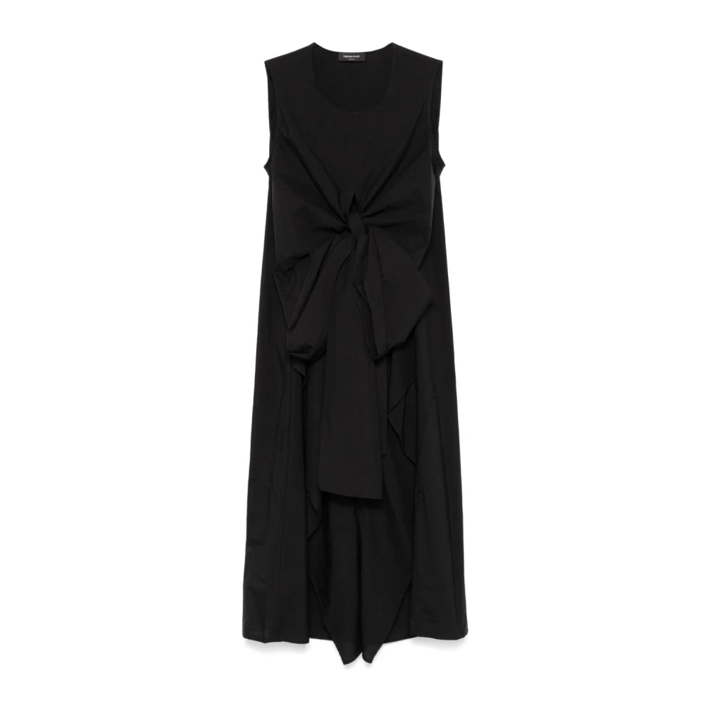 Fabiana Filippi Zwarte jurk met uitsnijdingen en gerimpelde details Black Dames
