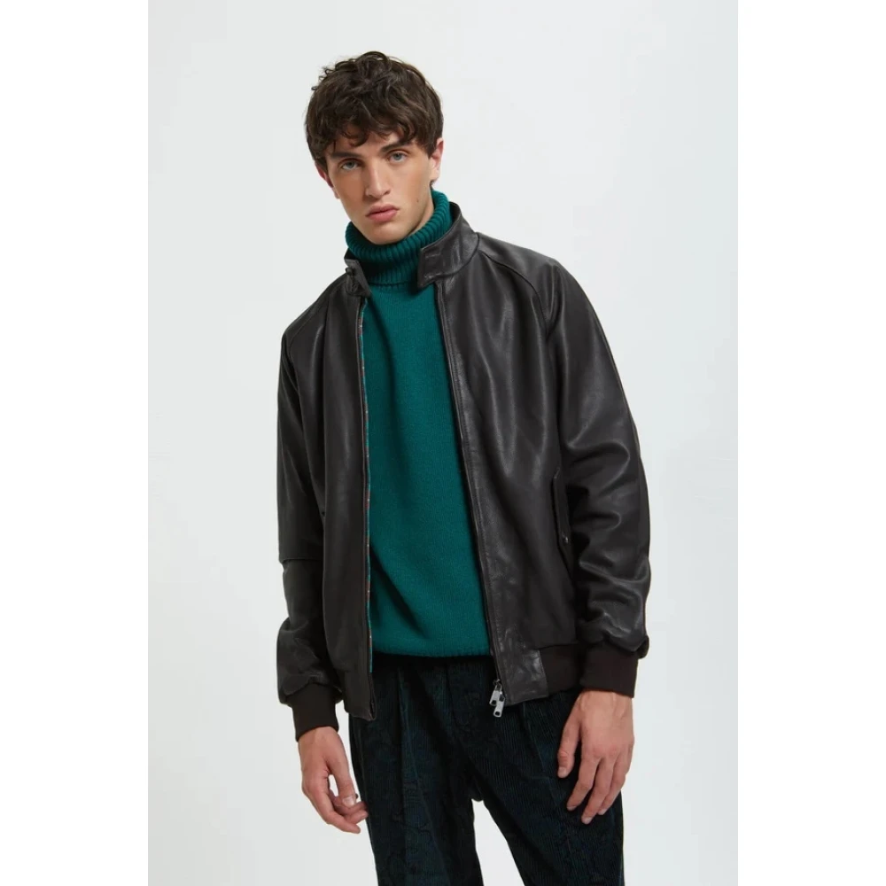 Baracuta Leren Harrington-jack in donkerbruin Brown Heren