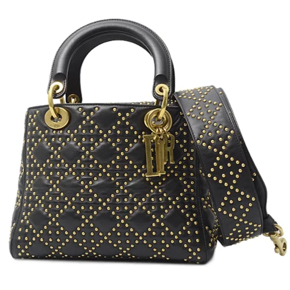 Dior Vintage Pre-owned Leather handbags Black Dames