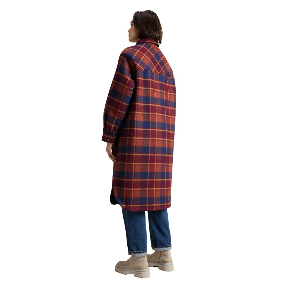 Woolrich Omkeerbare Rode Wollen Jas Red Dames