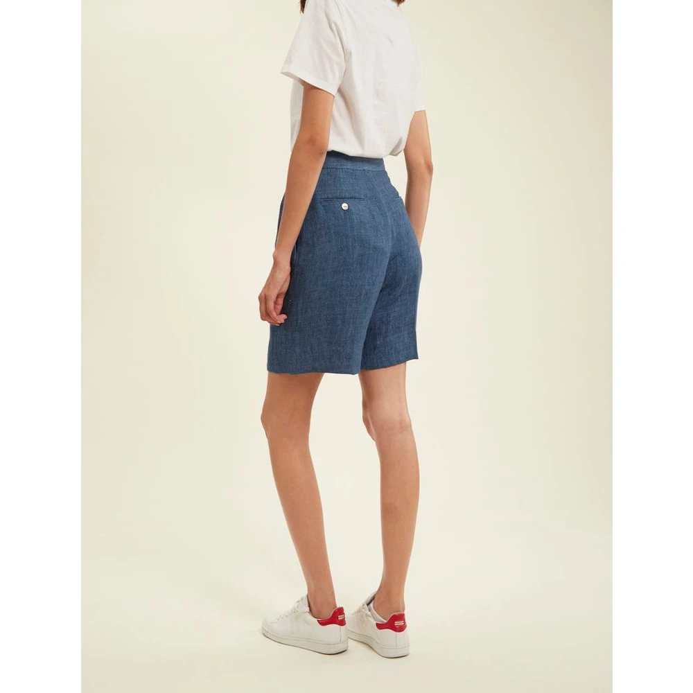 Ines De La Fressange Paris Hoge taille denim shorts Blue Dames