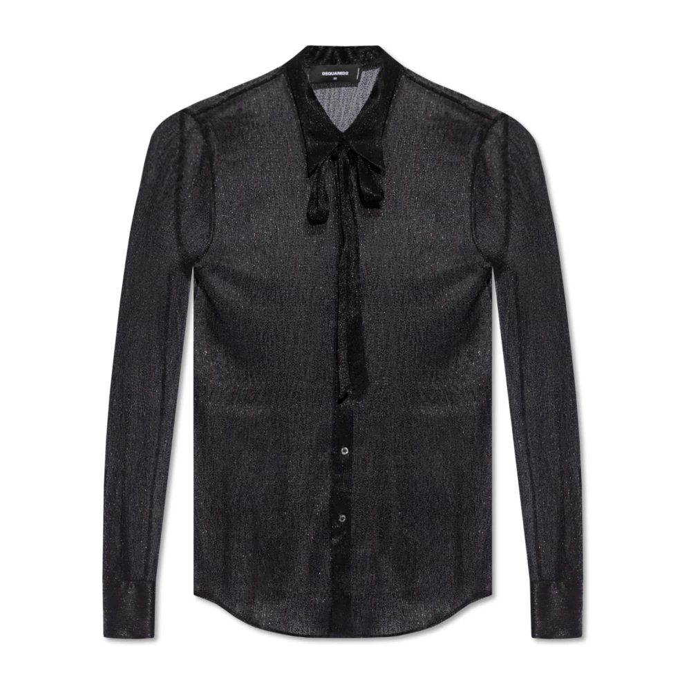 Dsquared2 Shirt met metallic draad Black Heren