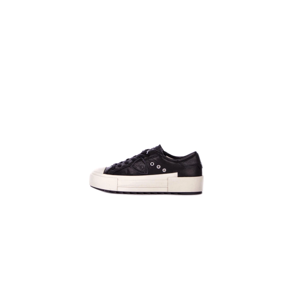 Philippe Model Women's Black Sneakers, 6 Uk, Leather Trainers