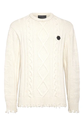 Lambswool Pullover Rund Hals LS Skull&Bones