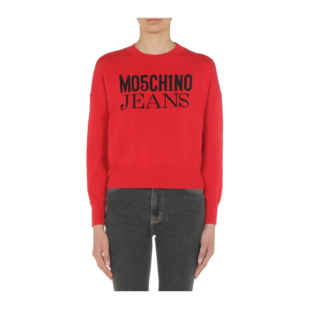 Moschino Crew Neck Sweater Red Dames