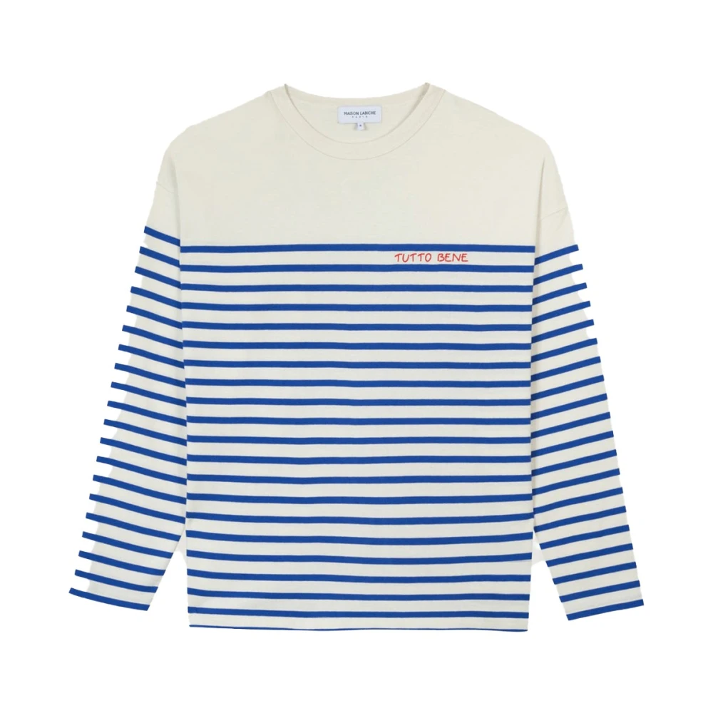 Maison Labiche Ikoniskt broderad logg randig topp Multicolor, Herr