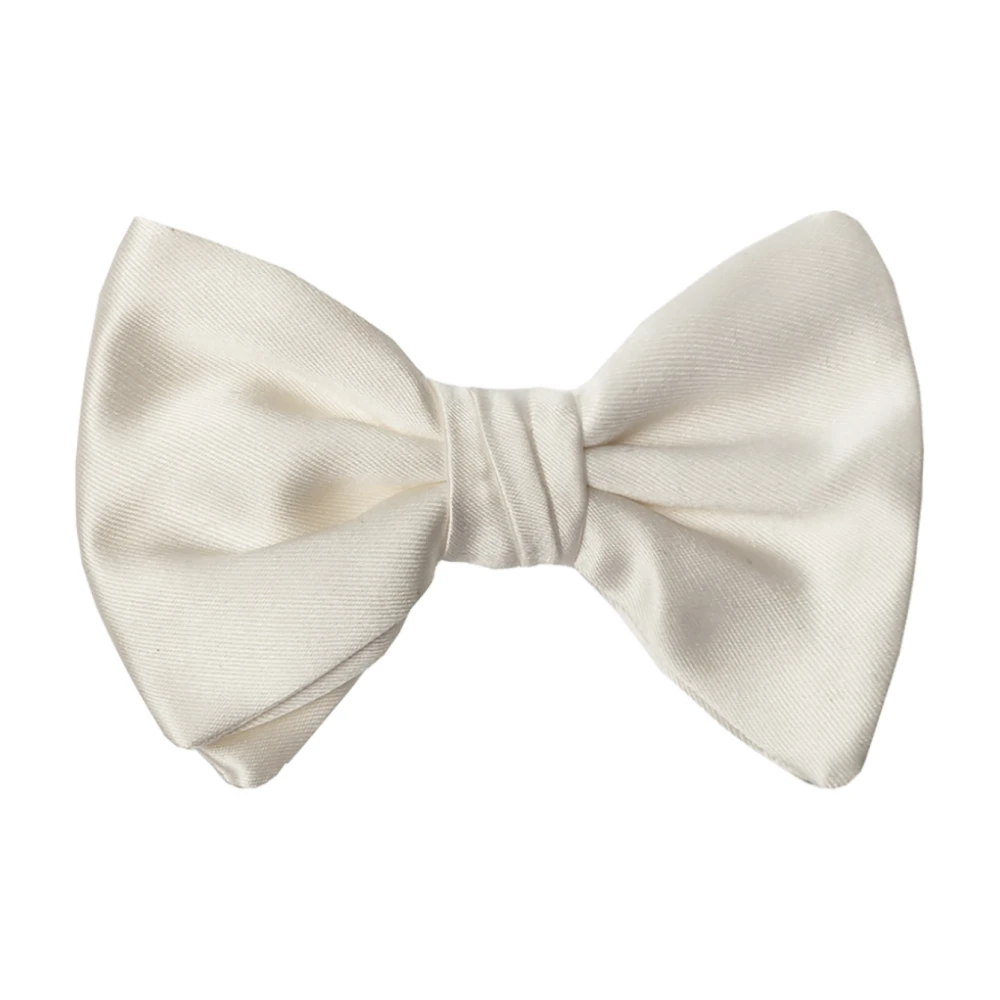 Giorgio Armani Mannelijk Wit Accessoires Heren, One Size, Pure Silk Knotted Bow Tie