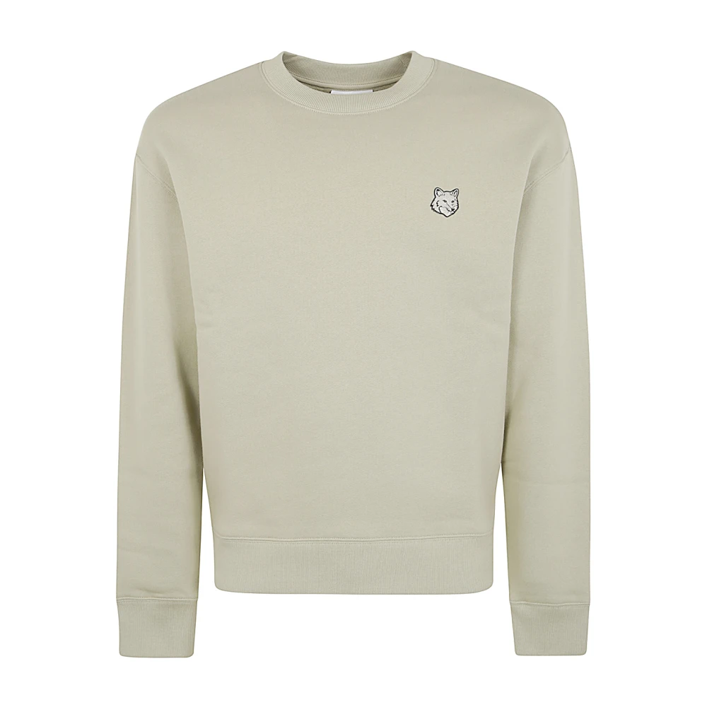 Maison Kitsuné Vos Hoofd Patch Comfort Sweater Beige Heren