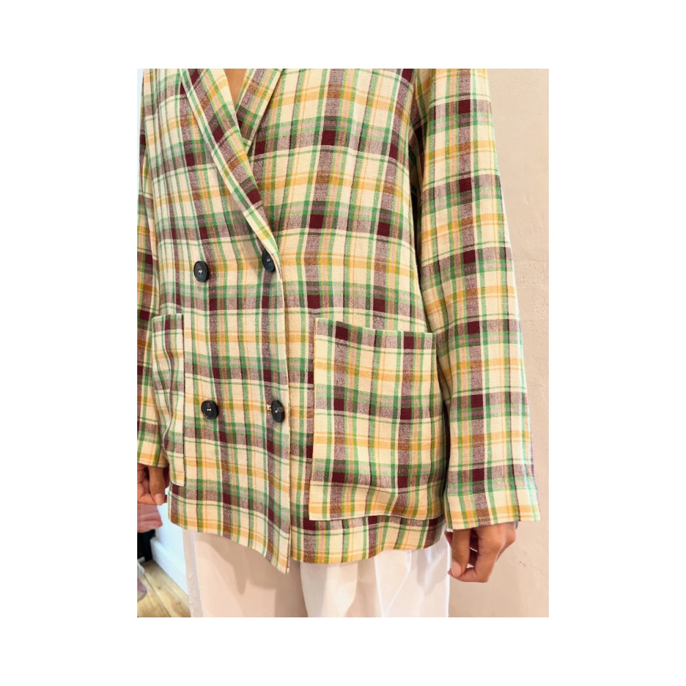 Phisique du Role Geruite Linnen Blazer Multicolor Dames