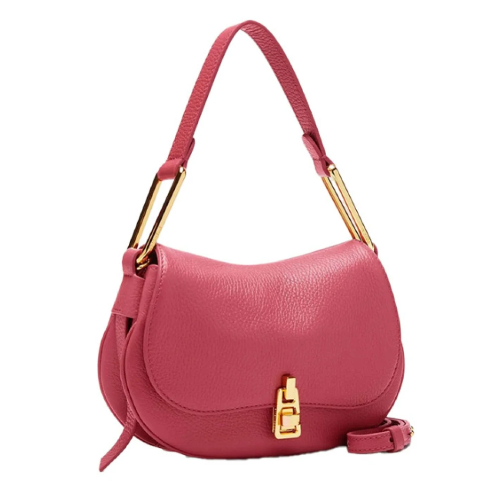 Coccinelle Roze Leren Twist Lock Tas Pink Dames