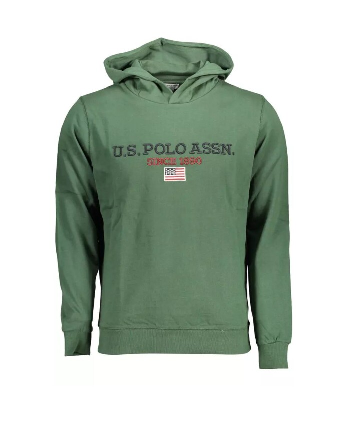 sweat-a-capuche-en-coton-vert-avec-logo-contrastant