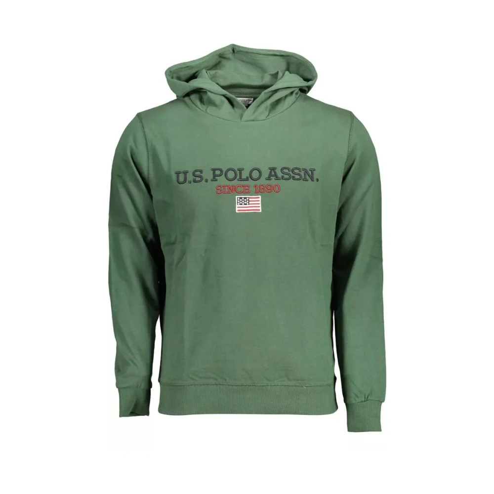U.s. Polo Assn. Men's Green Hoodies, Xl, Cotton Hoodie With Contrasting Logo