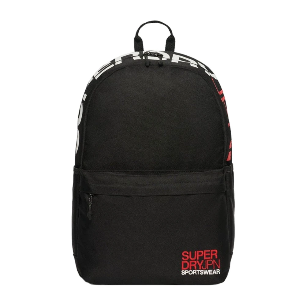 Superdry Svart Broderad Logotyp Ryggsäck Laptopfack