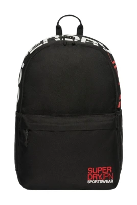 Broderad logotyp svart ryggsäck laptopfack
