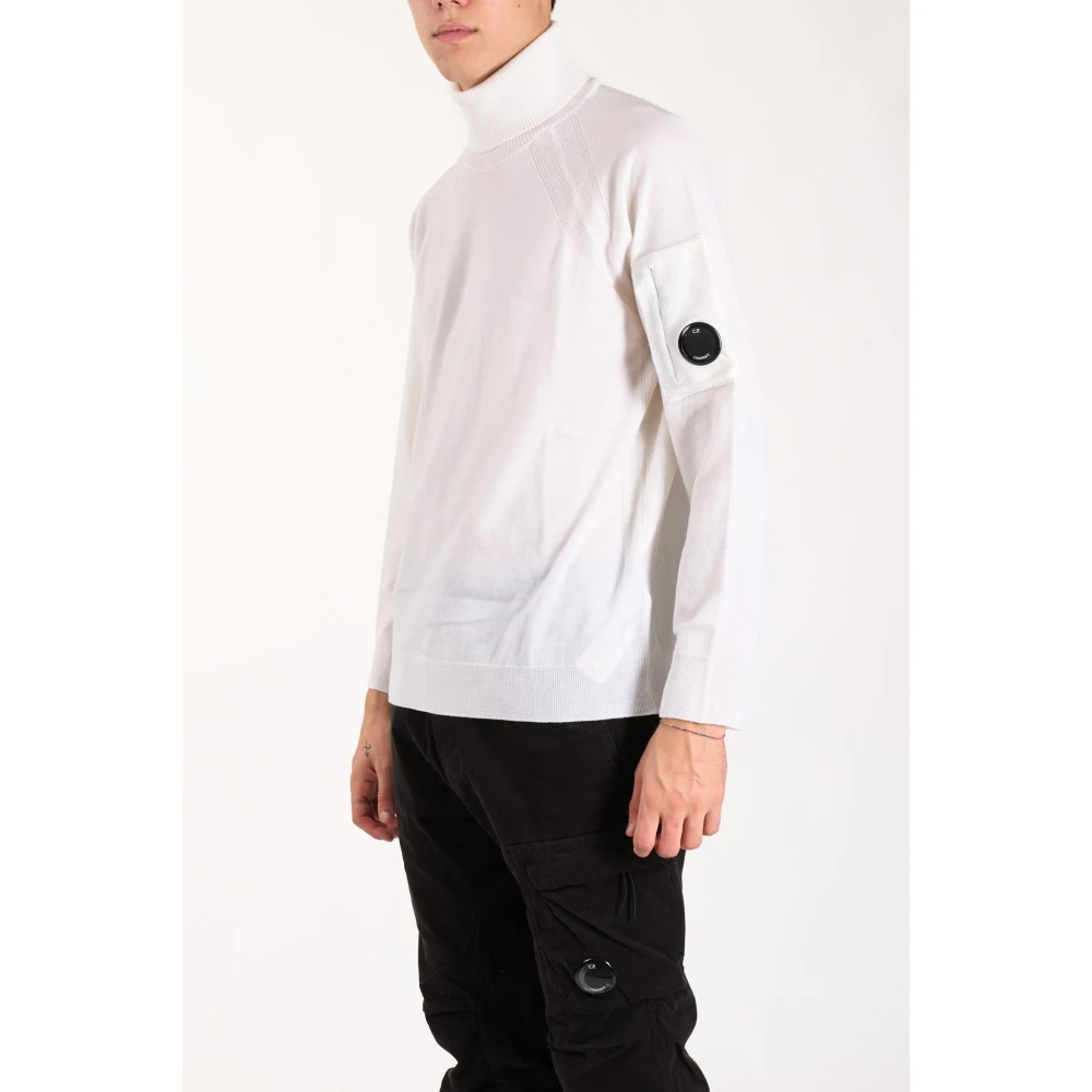 C.P. Company Merino Wol Geribbelde Coltrui White Heren