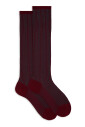 chaussettes-longues-rouges-en-coton-a-cotes-jumelees-pour-femmes