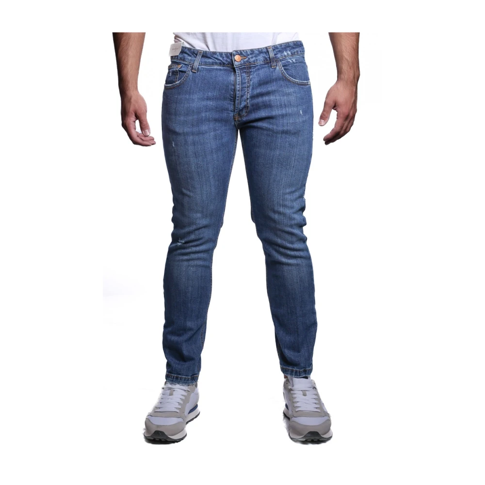 Entre amis Blauwe Katoen Elastaan Jeans A258177 206 Blue Heren