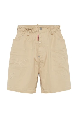 Stitched Cotton Shorts
