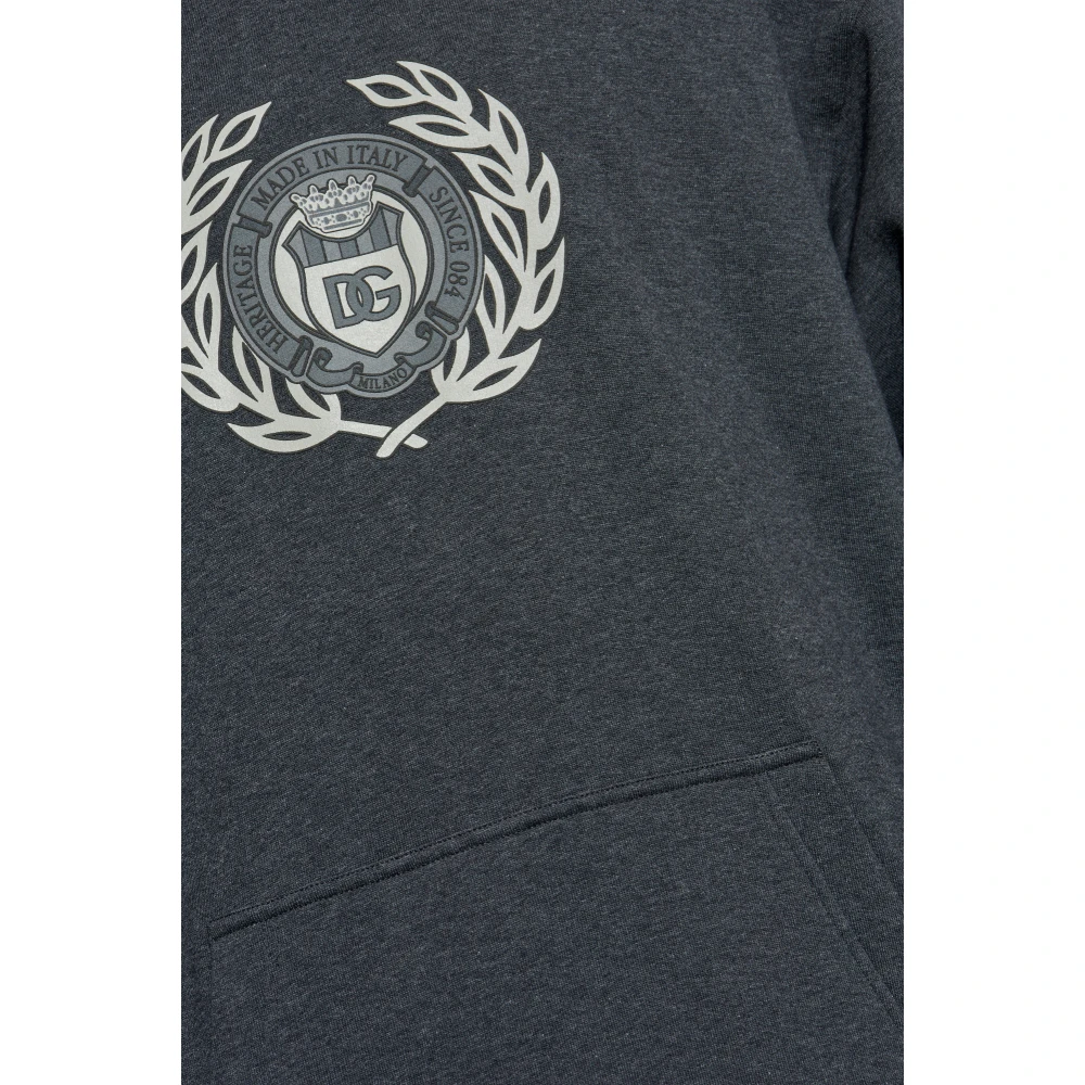 Dolce & Gabbana Hoodie Gray Heren