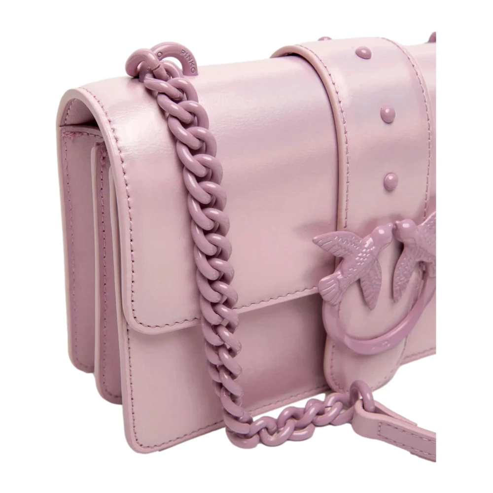 pinko Love One Mini Tas in Lila Blokkleur Purple Dames