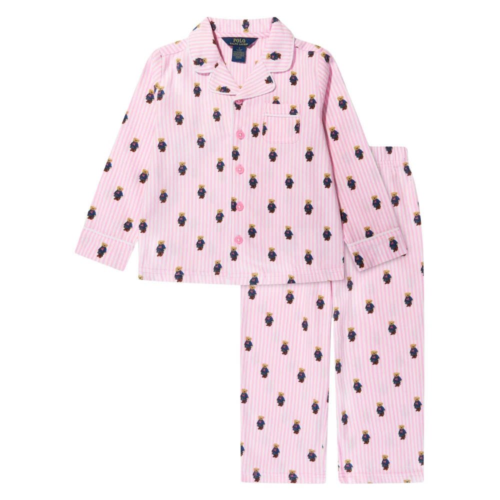 Ralph Lauren Girls Pink Bear Pyjama Set - Kids Nightwear - 6 Y - Kids