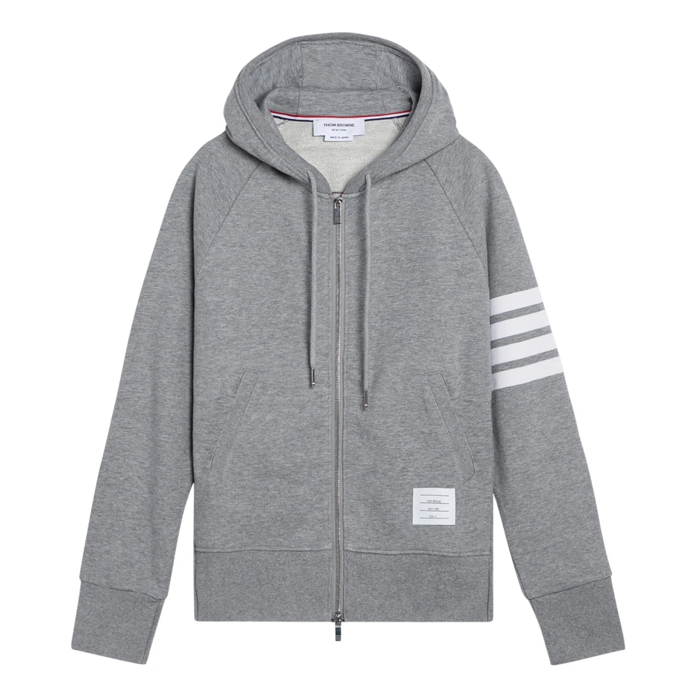 Thom Browne Zip Cardigan Sweatshirt Gray Heren