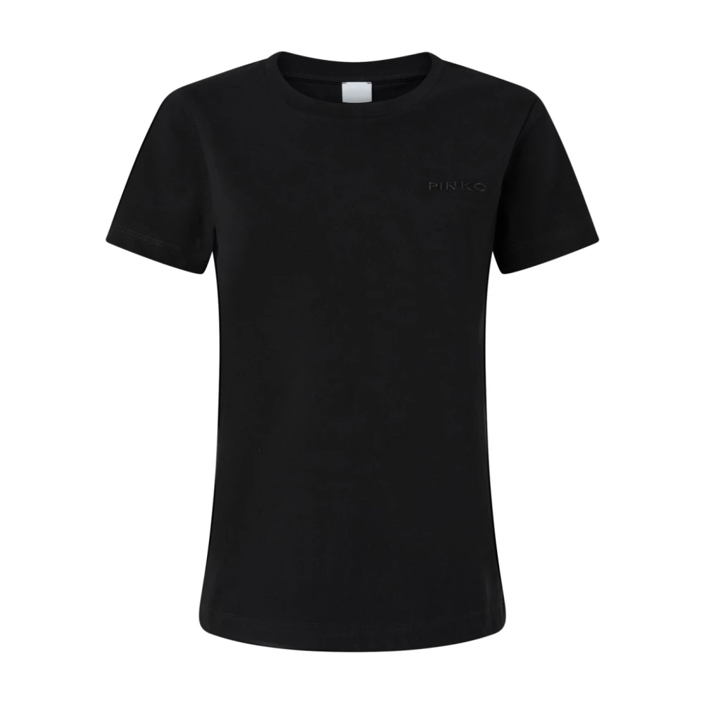 Pinko Women's Black Crew Neck T-Shirts And Polos