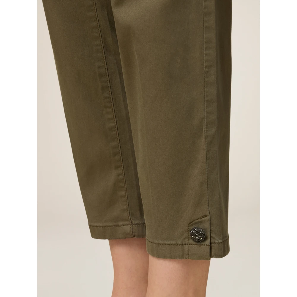 Oltre Chino Broek met Sieraden Detail Green Dames