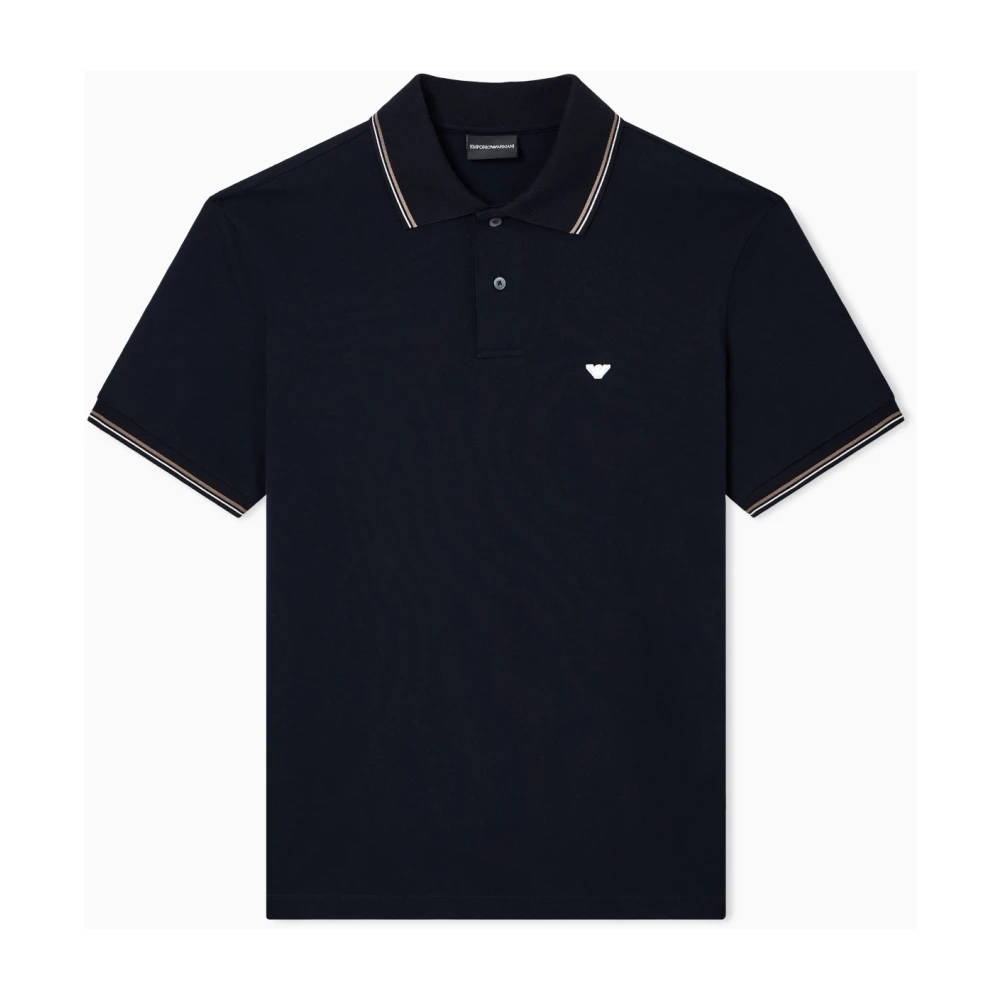 Emporio Armani Cotton Jersey Polo Shirt - Male - Polo Shirts - Blue - 3XL - Tops