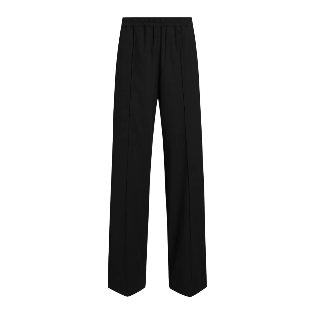 Dolce & Gabbana Women's Black Elastic-Waistband Trousers - Wide Trousers - M - Trousers