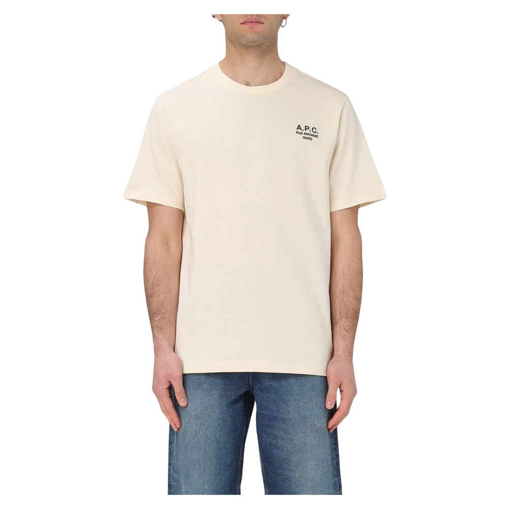 A.p.c. Men's Beige Rue Madame T-Shirt