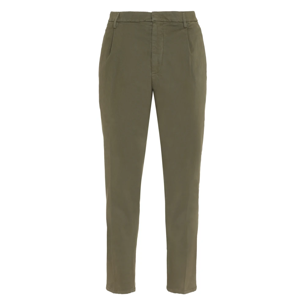 Dondup Katoenen broek met riemlussen Green Heren