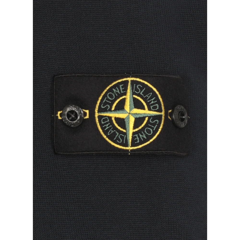 Stone Island Blauwe Katoenen Trui met Logopatch Blue Heren