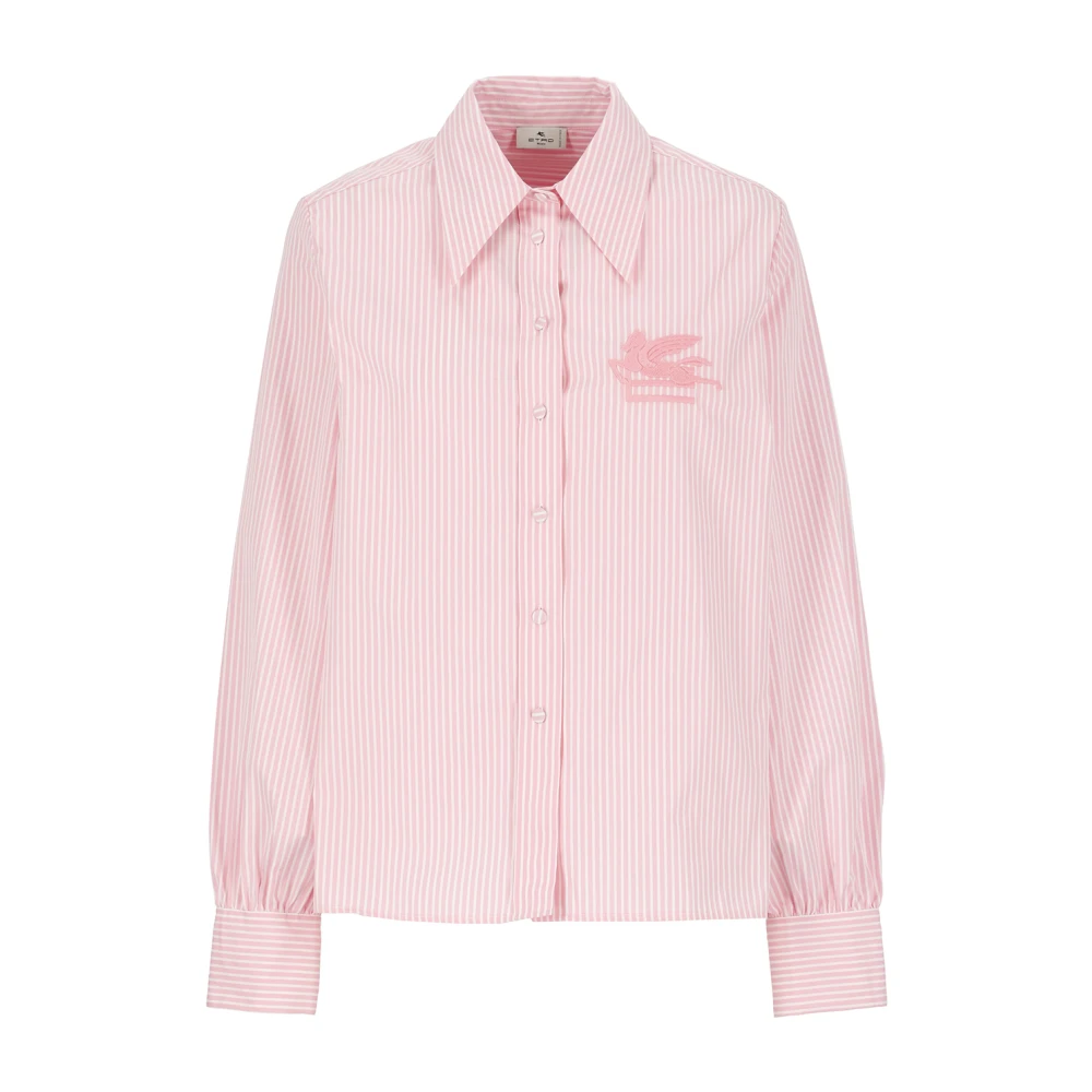 ETRO Roze Gestreept Katoenen Overhemd voor Vrouwen Pink Dames