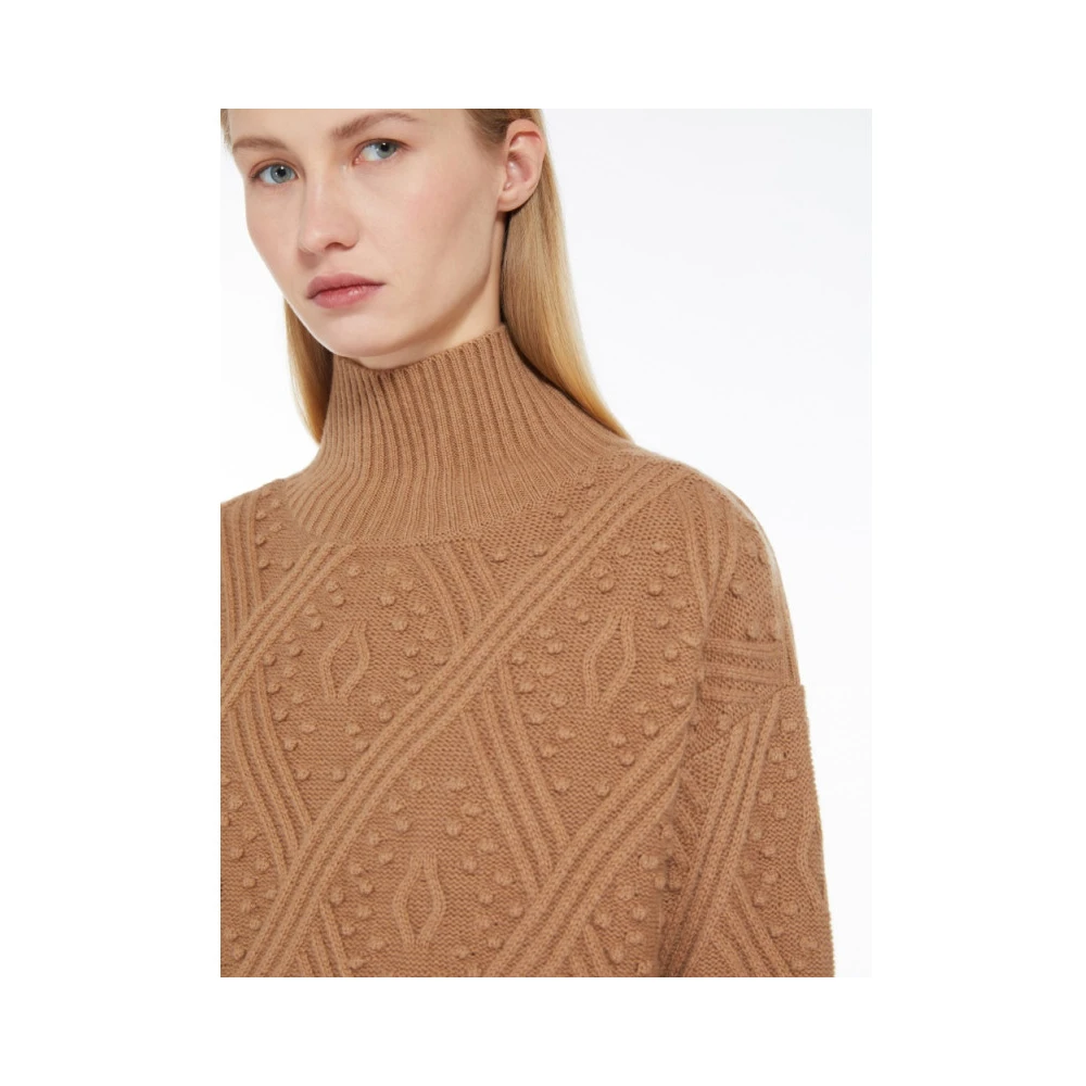 Max Mara Argyle Cashmere Blend Sweater Brown Dames