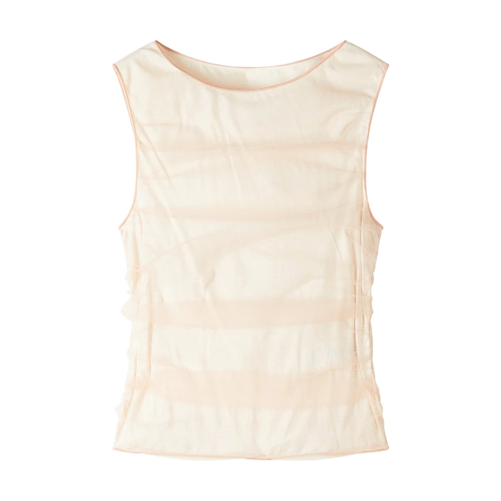 Patrizia Pepe Kvinno Beige Toppar Dam, Xs, Polyester, Rynkad Blus