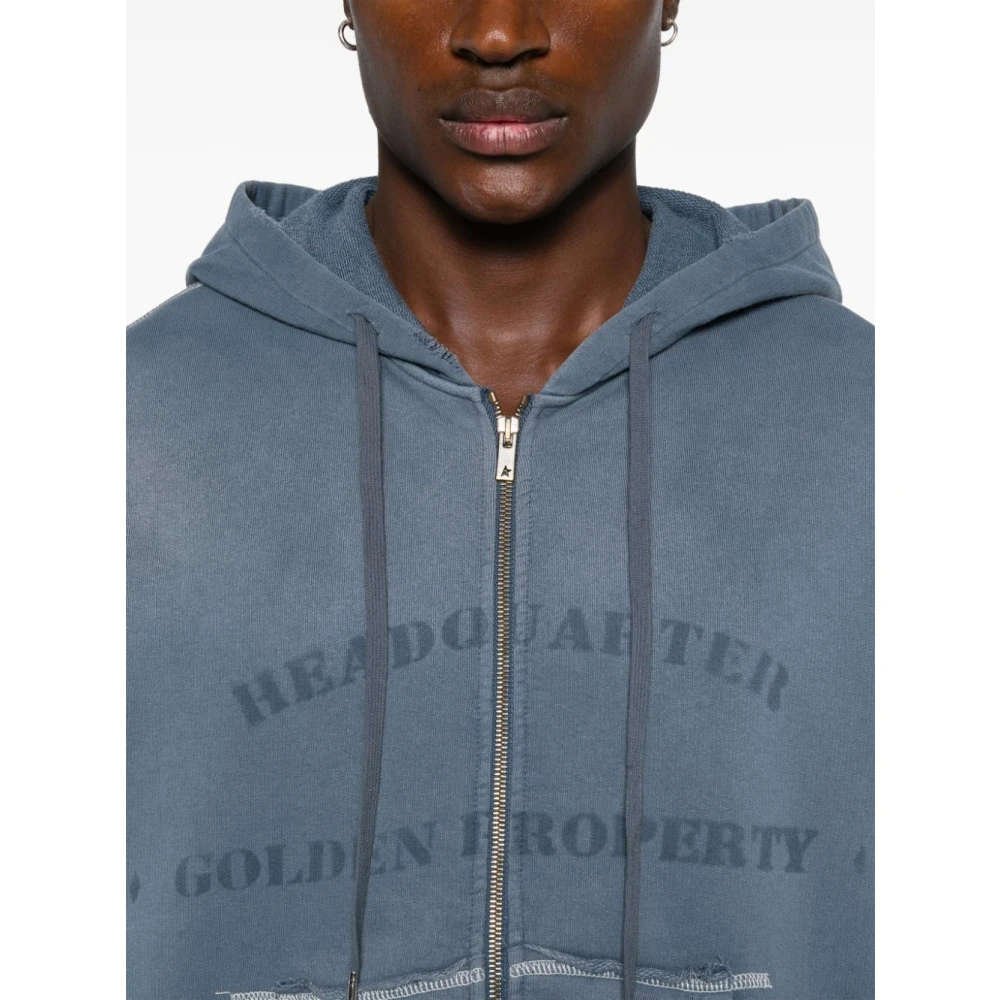 Golden Goose Zee Journey Zip Hoodie Blue Heren