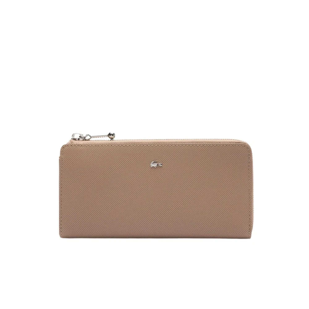 Lacoste Daily City Portemonnee Taupe Krokodil Patroon Beige Dames