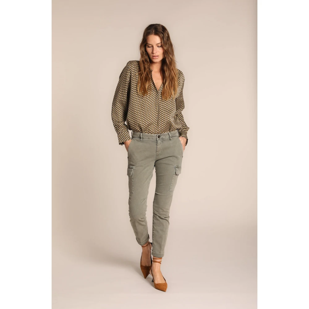 Mason's Curvy Fit Cargo Broek Groen Green Dames