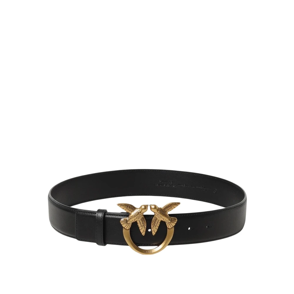 Pinko Women's Black Belts, Xs, Leather Belt Buckle