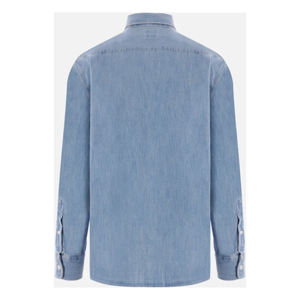 BRUNELLO CUCINELLI Denim Chambray Button-Up Overhemd Blue Heren