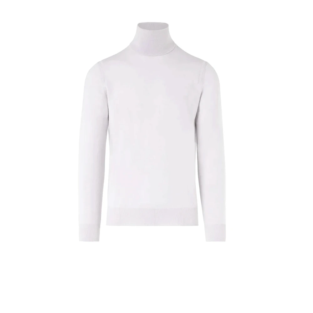 Paolo Pecora Witte Merinowol Coltrui Sweater White Heren