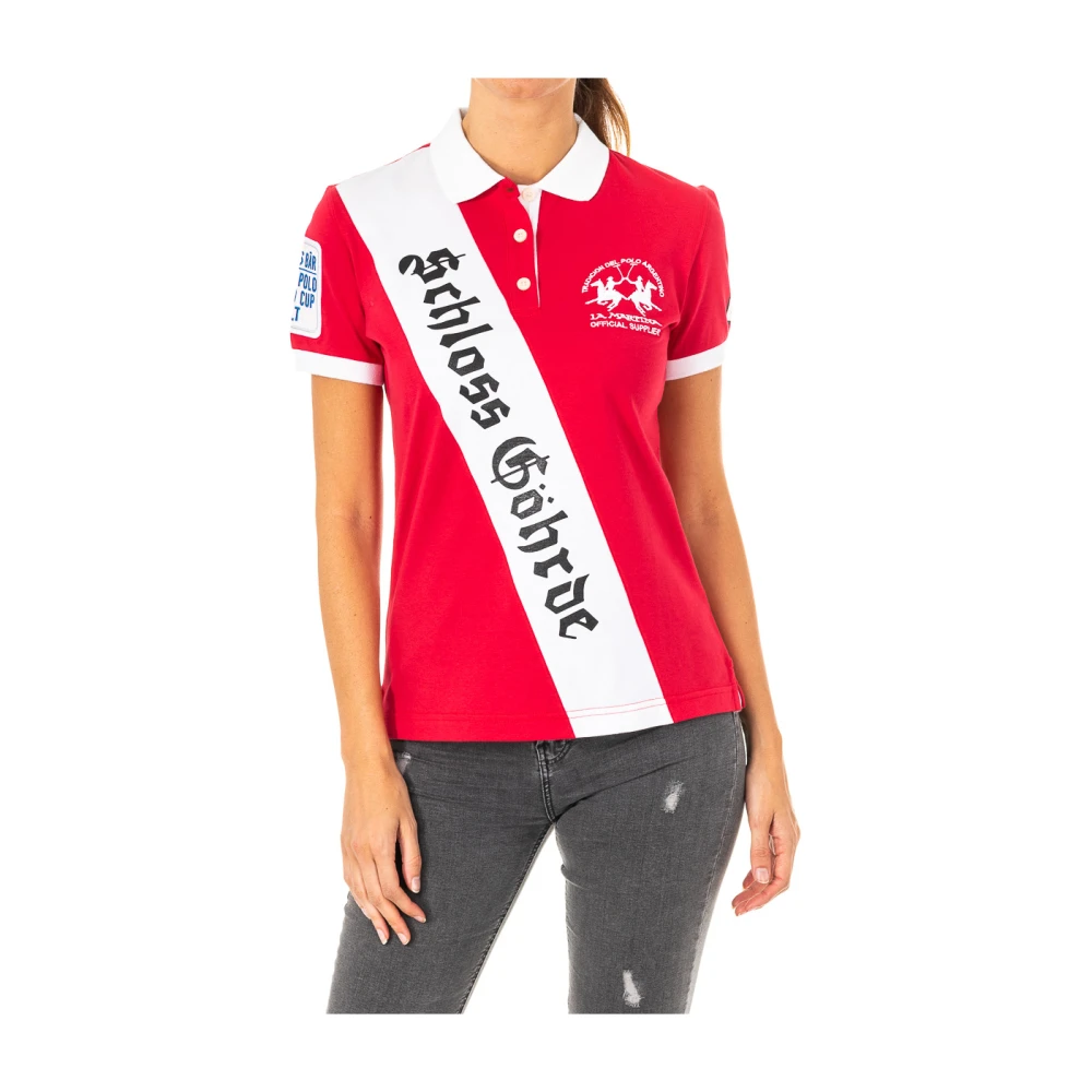 La Martina Women's Red Polo Shirts, L, Short Sleeve Polo Shirt