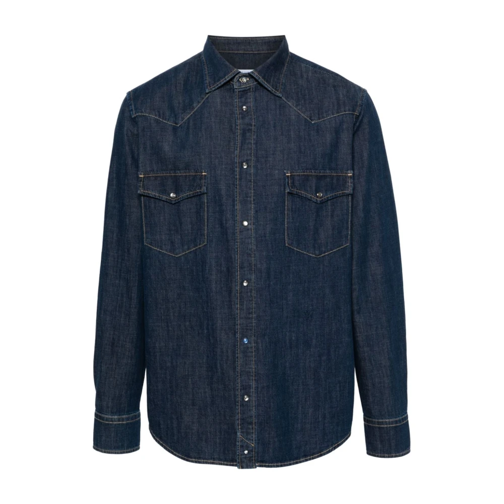 Jacob Cohën Men's Blue Denim Western Shirt - Denim Shirts - M - Shirts