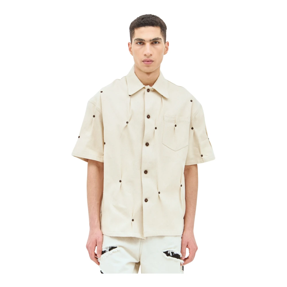 Kusikohc Rivet Denim Shirt Beige Heren