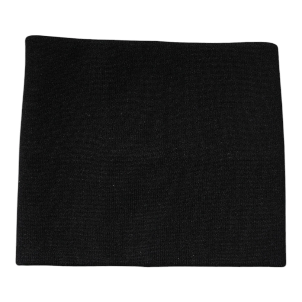Dolce & Gabbana Women's Black Cashmere Knitted Handkerchief Scarf