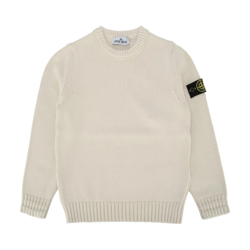 Stone Island Unisex Kids Beige Crew Neck - Kids Knitwear - 8 Y - Kids