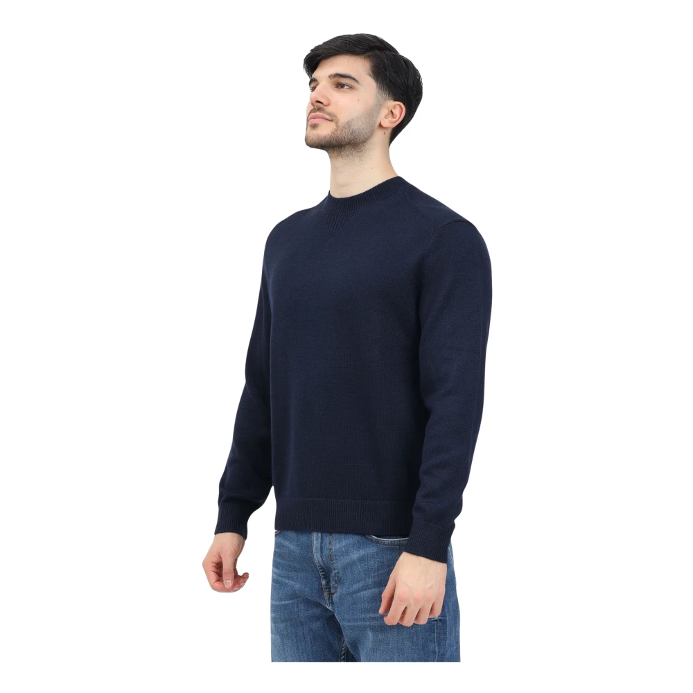 Emporio Armani Blauwe Basic Crewneck Sweater Blue Heren