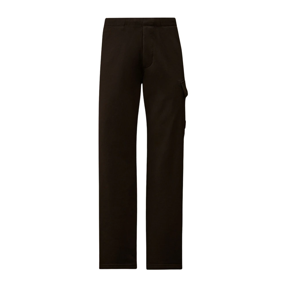 C.p. Company Men's Black Sweatpants, Xs, Diagonal Raised Fleece Cargo Joggers