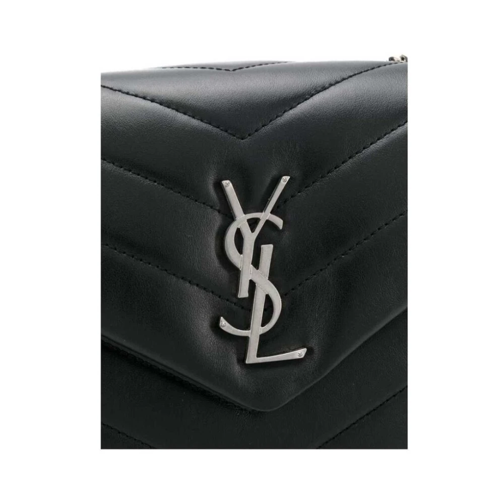 Saint Laurent Loulou Small in Matelassé Black Dames
